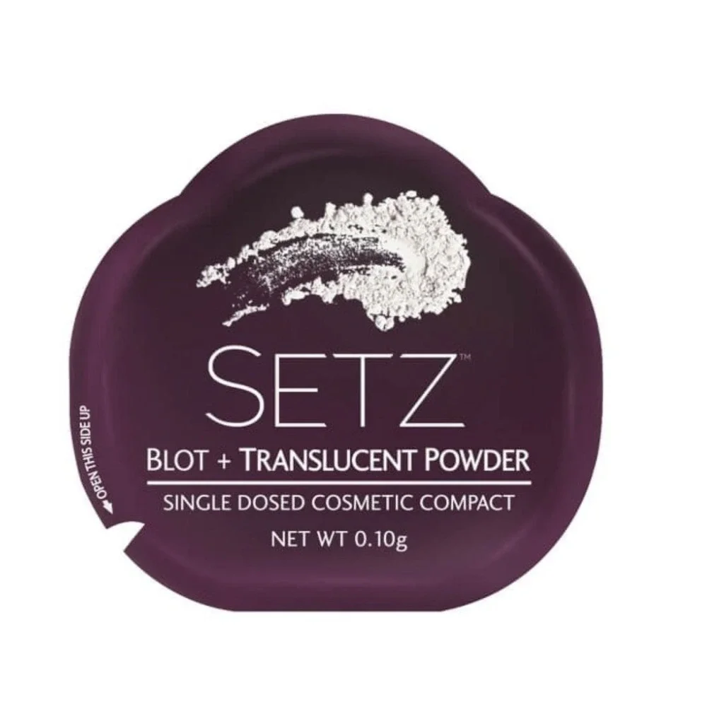 SETZ Blot + Translucent Powder On-The-Go Makeup 2 Packs 10‎ Total Compacts NEW